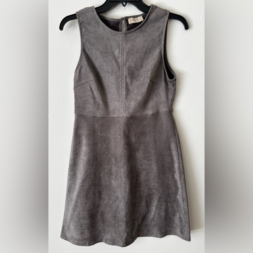 Altar’d State Gray Suede Jumper Fall Casual mini Dress size small